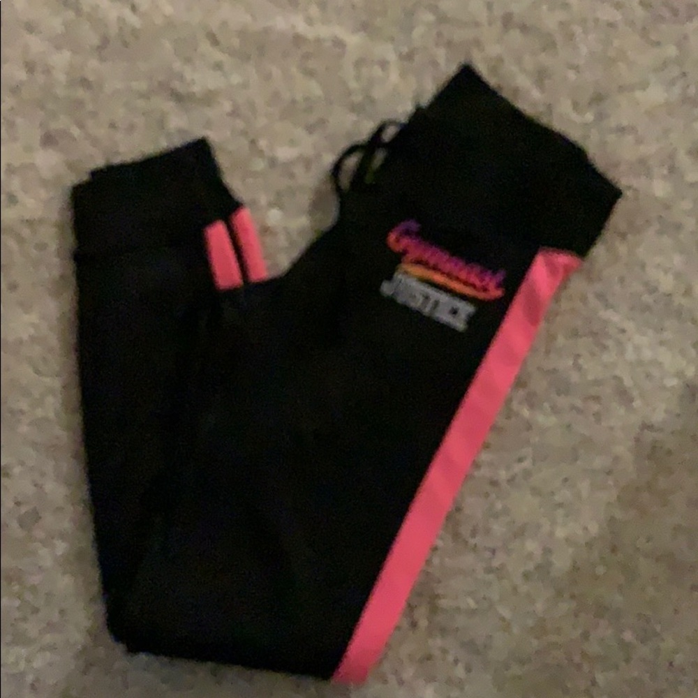 NWT Justice gymnast active sweatpants. Size 12